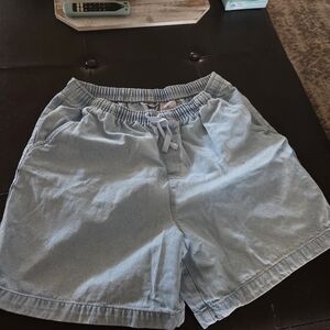 Cabin Creek Light Blue Elastic Waist Jean Shorts